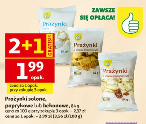 Prażynki o smaku bekonowym Auchan promocja w Auchan