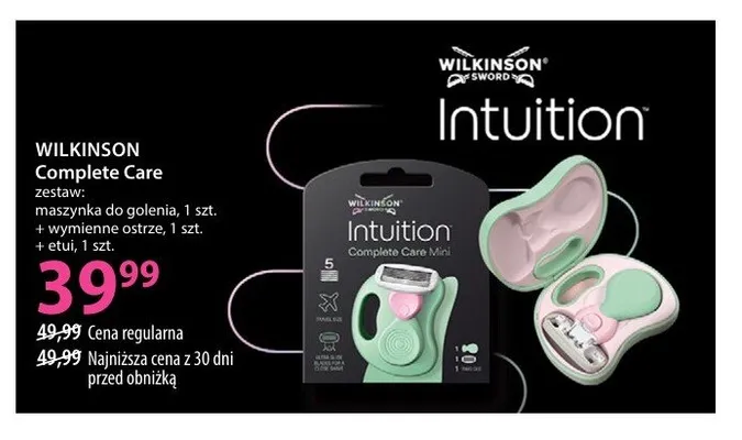 Zestaw WILKINSON Complete Care maszynka do golenia + wymienne ostrze + etui promocja w Hebe