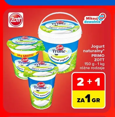 Jogurt naturalny Primo Zott promocja w Carrefour Market