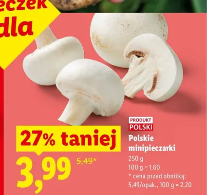 Minipieczarki polskie promocja w Lidl