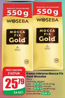 Kawa mielona Mocca Fix Gold Woseba promocja w Dino