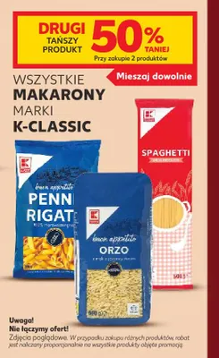 Makaron spaghetti K-Classic promocja w Kaufland