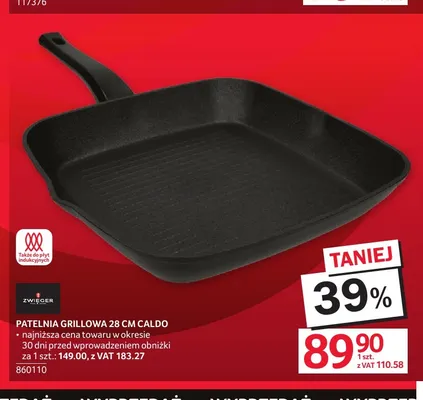 Patelnia grillowa 28 cm Caldo Zwieger promocja w Selgros