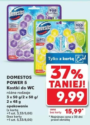 Kostki do WC Power 5 Domestos promocja w Kaufland