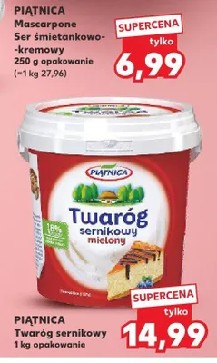 Twaróg sernikowy mielony Piątnica promocja w Kaufland