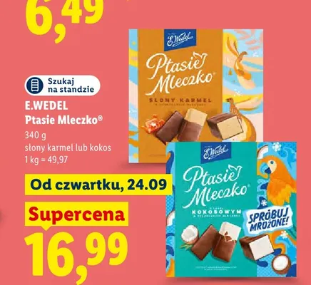 Ptasie Mleczko E.Wedel Słony Karmel promocja w Lidl