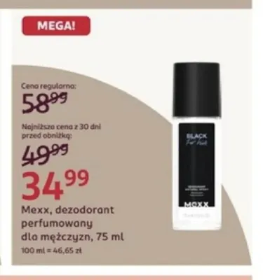 Dezodorant perfumowany dla mężczyzn Mexx promocja w Rossmann