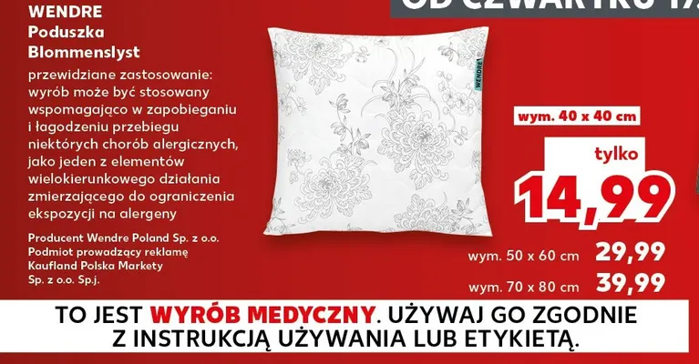Poduszka Blommenslyst 50x60 cm Wendre promocja w Kaufland