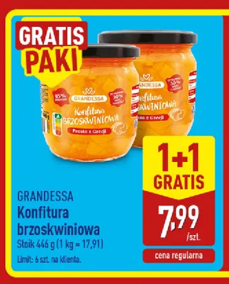 Konfitura brzoskwiniowa Grandessa promocja w Aldi