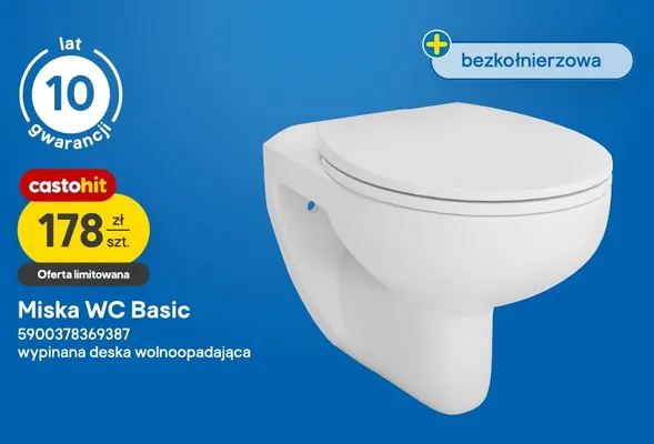 Miska Wc bezkołnierzowa Basic promocja w Castorama