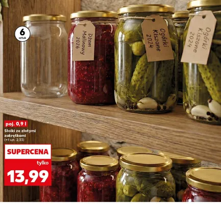 Słoiki ze złotymi zakrętkami 6-pak 0,9 l promocja w Kaufland