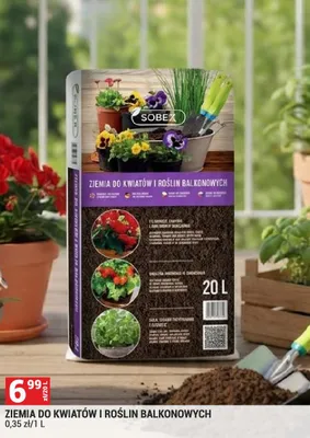 Ziemia do kwiatów i roślin balkonowych promocja w Merkury Market