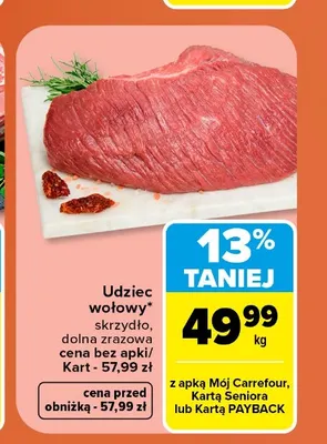 Udziec wołowy skrzydło promocja w Carrefour