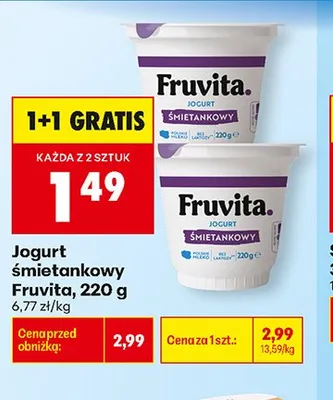 Jogurt śmietankowy Fruvita promocja w Biedronka