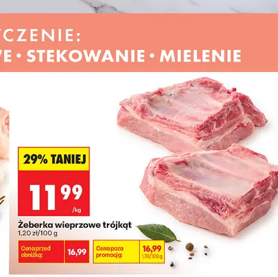 Żeberka wieprzowe trójkąt promocja w Biedronka