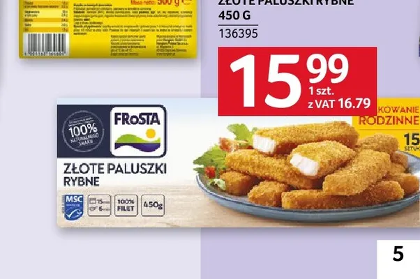 Złote paluszki rybne Frosta promocja w Selgros