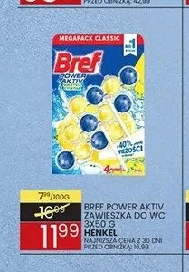 Zawieszka do WC Bref Power Aktiv 3-pak 50g promocja w Wafelek