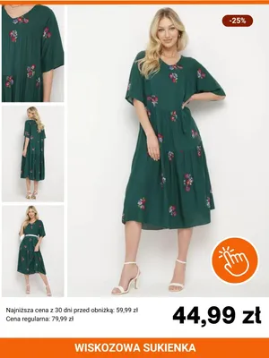 Sukienka wiskozowa Born2be promocja w Born2be