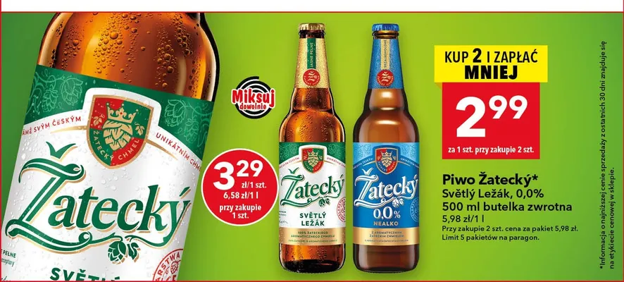 Piwo bezalkoholowe Žatecký promocja w LEWIATAN