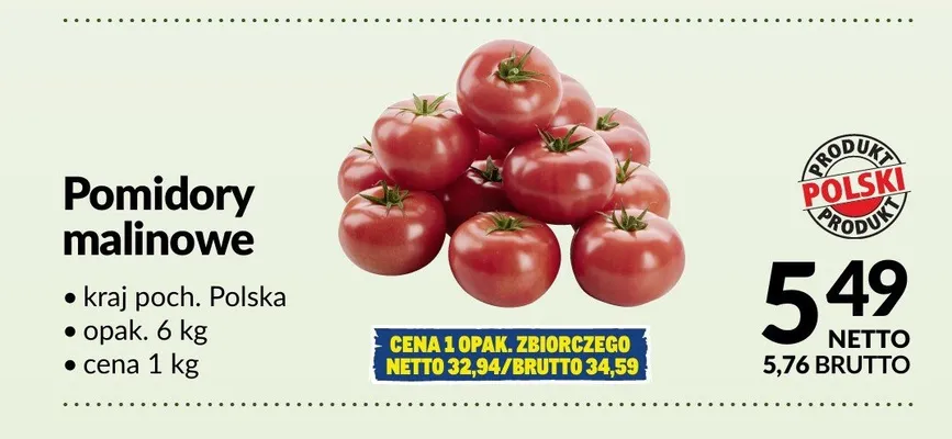 Pomidory malinowe polskie promocja w Makro