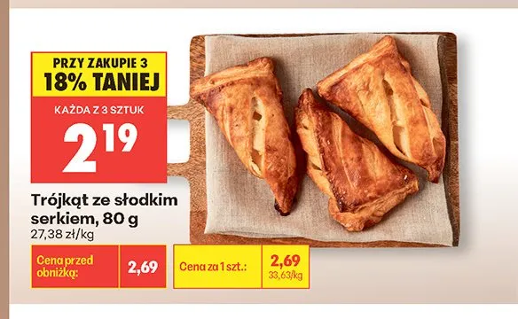 Trójkąt ze słodkim serkiem promocja w Biedronka