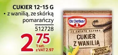 Cukier z wanilią ze skórką pomarańczową Dr. Oetker 12-15g promocja w Selgros