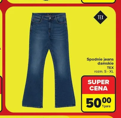 Spodnie jeans damskie TEX promocja w Carrefour
