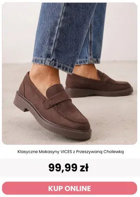 Klasyczne mokasyny Vices z przeszywaną cholewką promocja w Renee