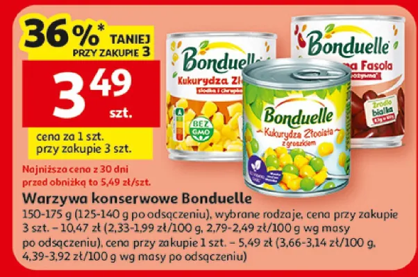 Warzywa konserwowe Bonduelle promocja w Auchan