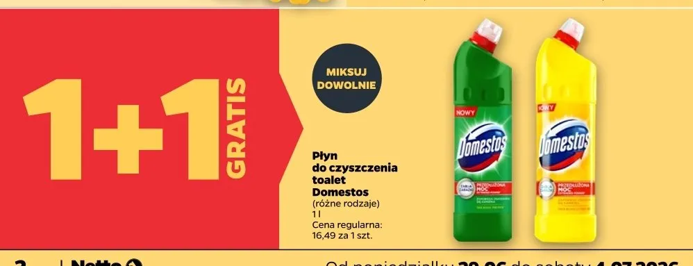 Płyn do czyszczenia toalet Domestos Citrus promocja w Netto