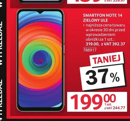 Smartfon Ulefone Note 14 zielony promocja w Selgros
