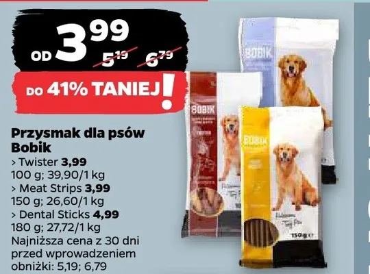 Przysmak dla psów Meat Strips Bobik promocja w Netto