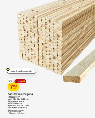 Kantówka strugana promocja w Castorama