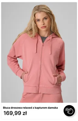 Bluza dresowa relaxed z kapturem damska promocja w 4F