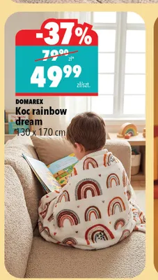 Koc DOMAREX rainbow dream 130x170cm promocja w Biedronka Home