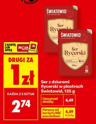 Ser z dziurami Rycerski w plastrach Światowid promocja w Biedronka