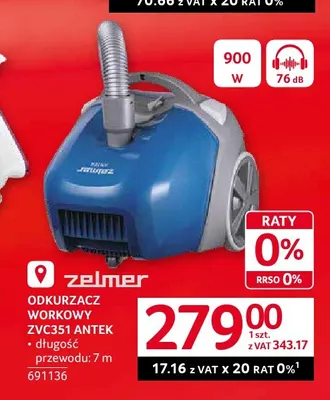 Odkurzacz workowy ZVC351 Antek Zelmer promocja w Selgros