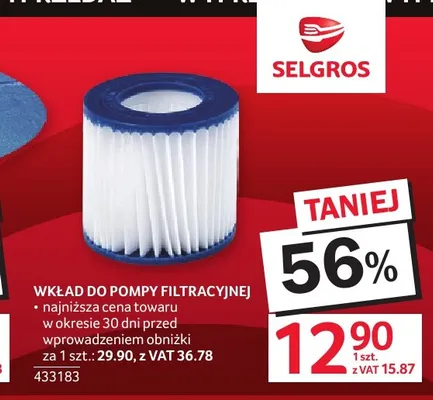 Wkład do pompy filtracyjnej promocja w Selgros