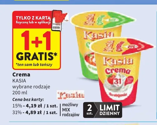 Crema Kasia 15% promocja w Intermarche