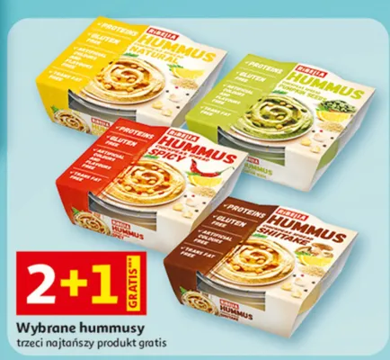 Hummusy wybrane rodzaje promocja w Auchan