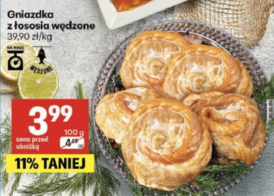 Gniazdka z łososia wędzone promocja w Delikatesy Centrum