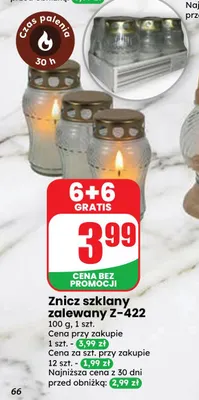 Znicz szklany zalewany Z-422 promocja w Dino
