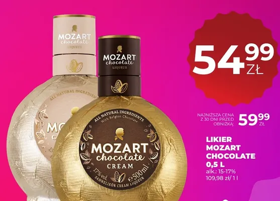 Likier Mozart Chocolate Cream promocja w Duży Ben