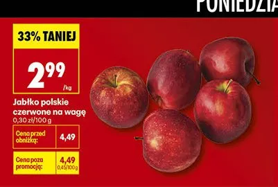 Jabłko polskie czerwone na wagę promocja w Biedronka