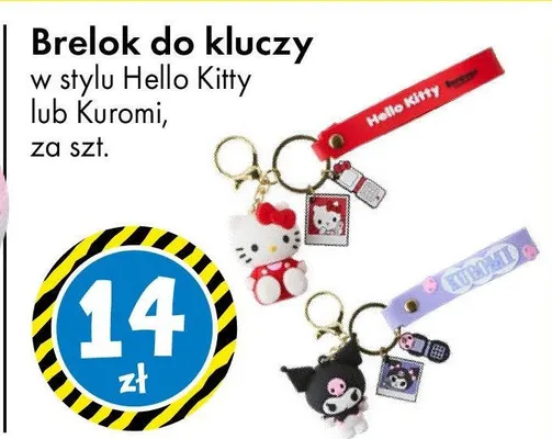 Brelok do kluczy w stylu Hello Kitty lub Kuromi promocja w Tedi