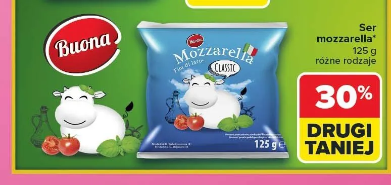 Ser mozzarella Buona Classic promocja w Carrefour