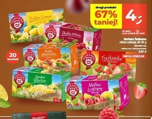 Herbata ekspresowa Teekanne Słodka Wiśnia promocja w Dealz