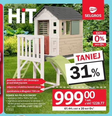Domek na palach Smoby promocja w Selgros