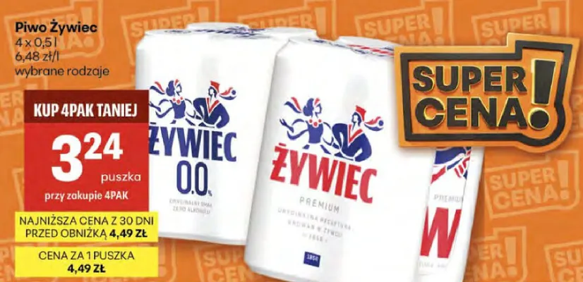 Piwo wybrane rodzaje promocja w Delikatesy Centrum