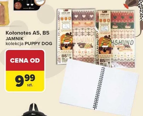 Kołonotes A5 B5 Wikam JAMNIK kolekcja PUPPY DOG promocja w Carrefour